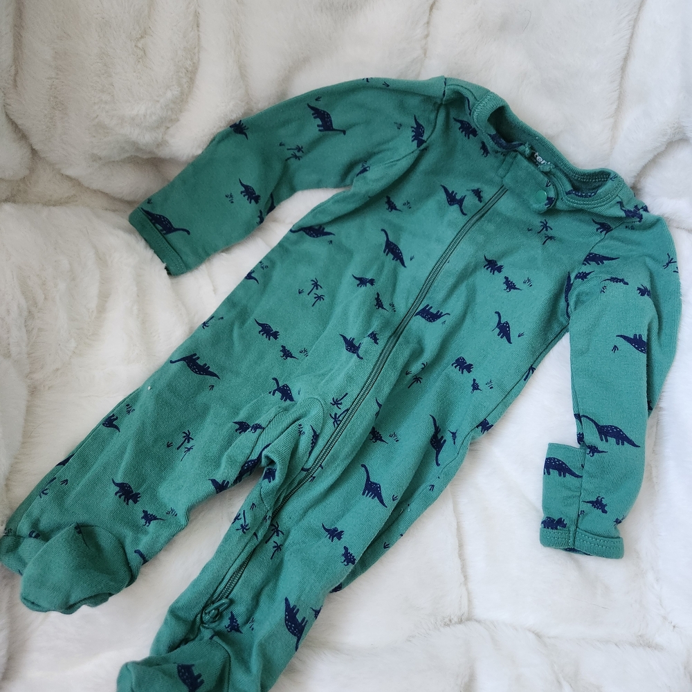 Carter's Green Dinosaur Print Footie